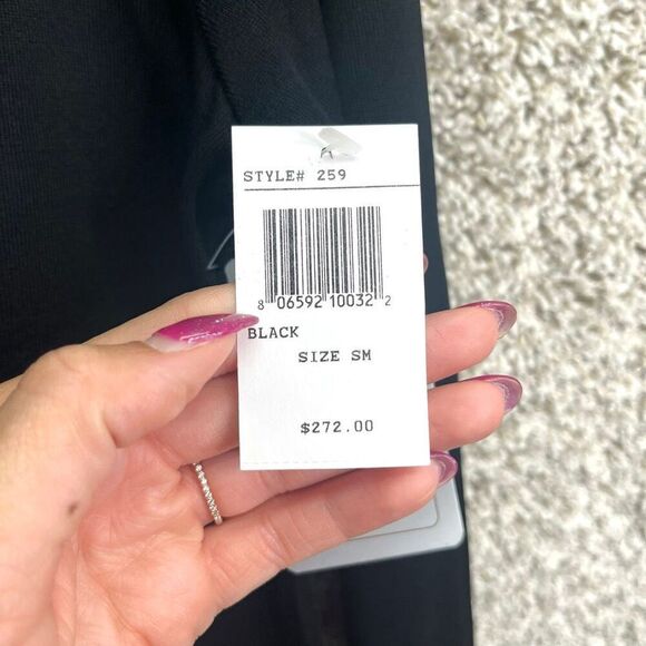 Misook Cardigan Sweater Women’s Small Black Open Front Pocket NWT - Picture 5 of 7